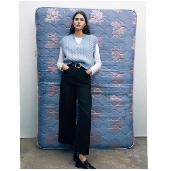 Zara Sweaters - Zara Cable Knit Vest Blue Large